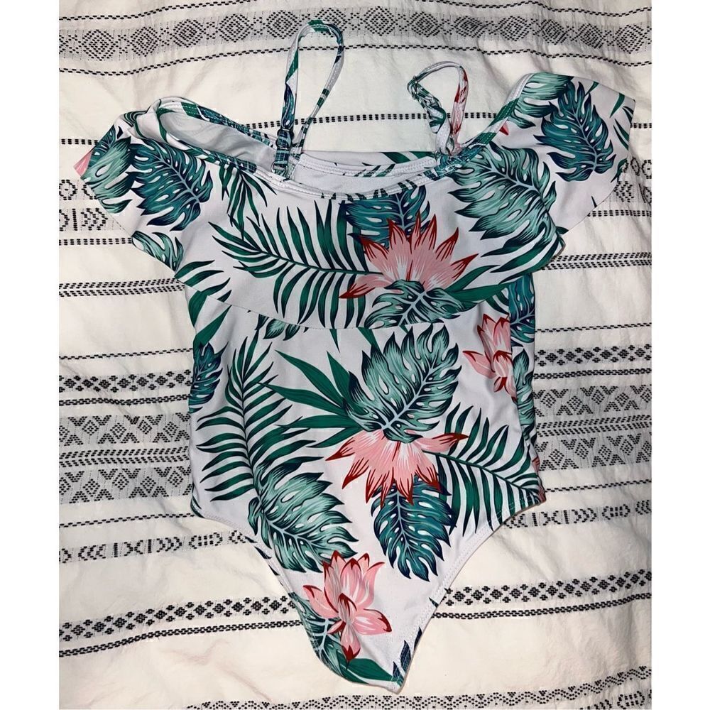 Toddler Girls Tropical Flounce One Piece Swimsuit